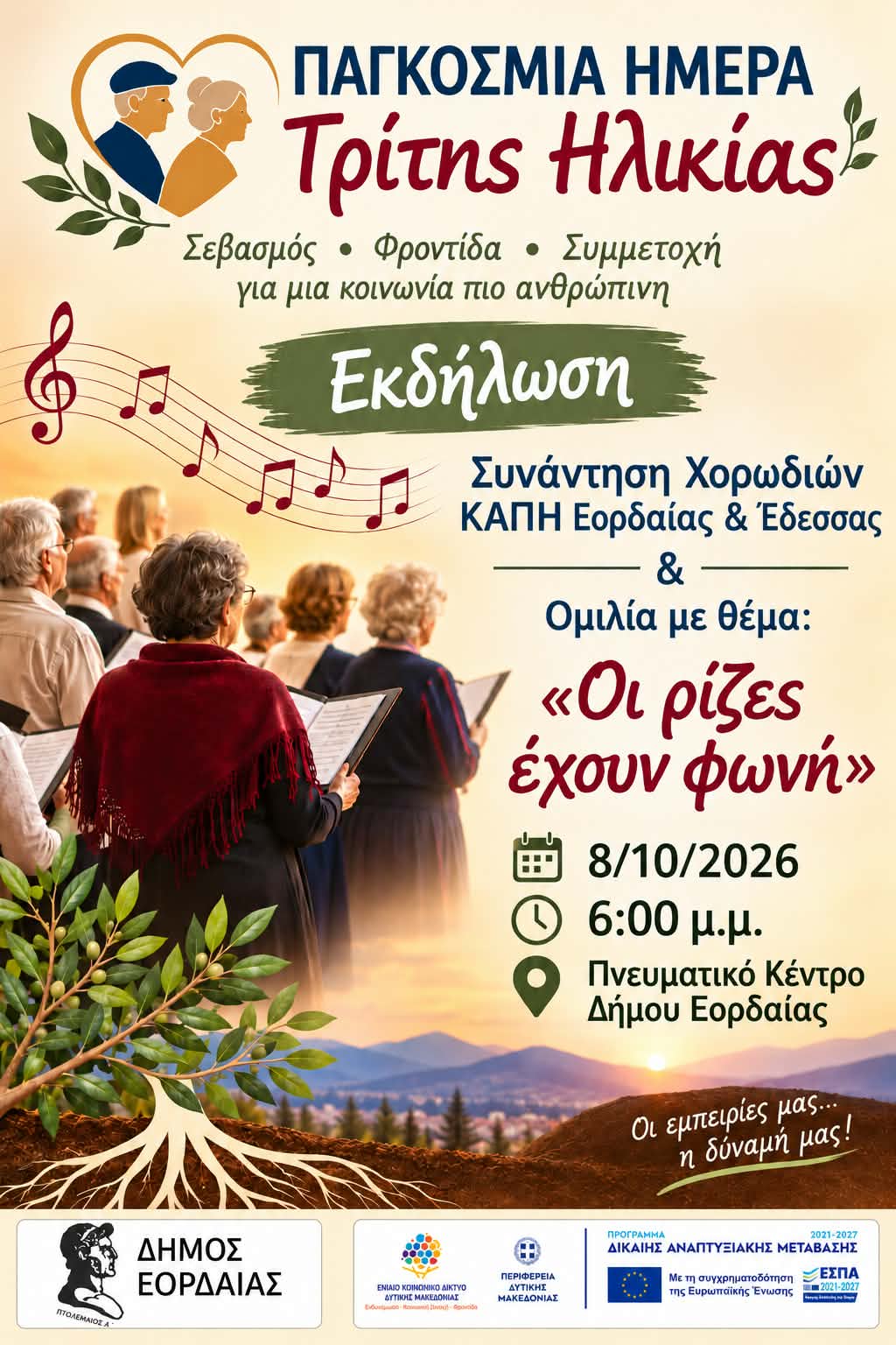 Ενημερωτικές Ομιλίες- Ανοιχτές Εκδηλώσεις <<Οι ρίζες έχουν φωνή>>
